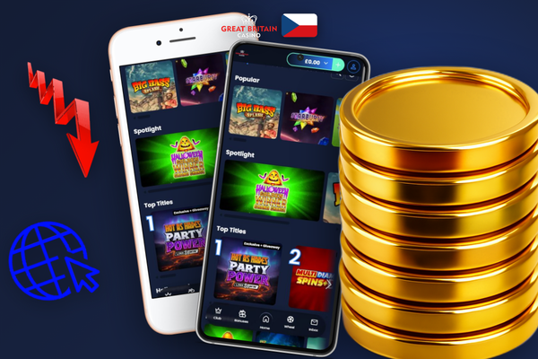 Obrazovka vkladu v GB Casino apps s ikonami Visa, Mastercard a e-peněženek