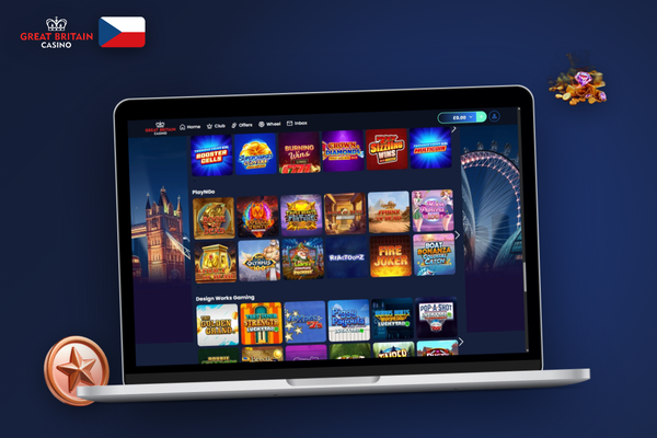 Přihlašovací obrazovka GB Casino na počítači při prvním spuštění aplikace