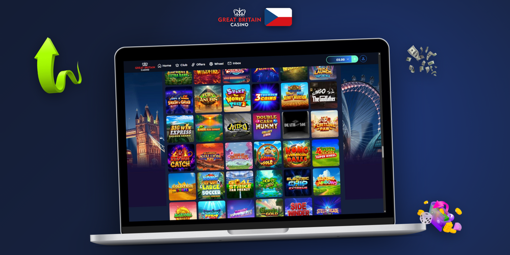 Notebook s Windows a MacBook s otevřenou aplikací GB Casino vedle sebe na stole